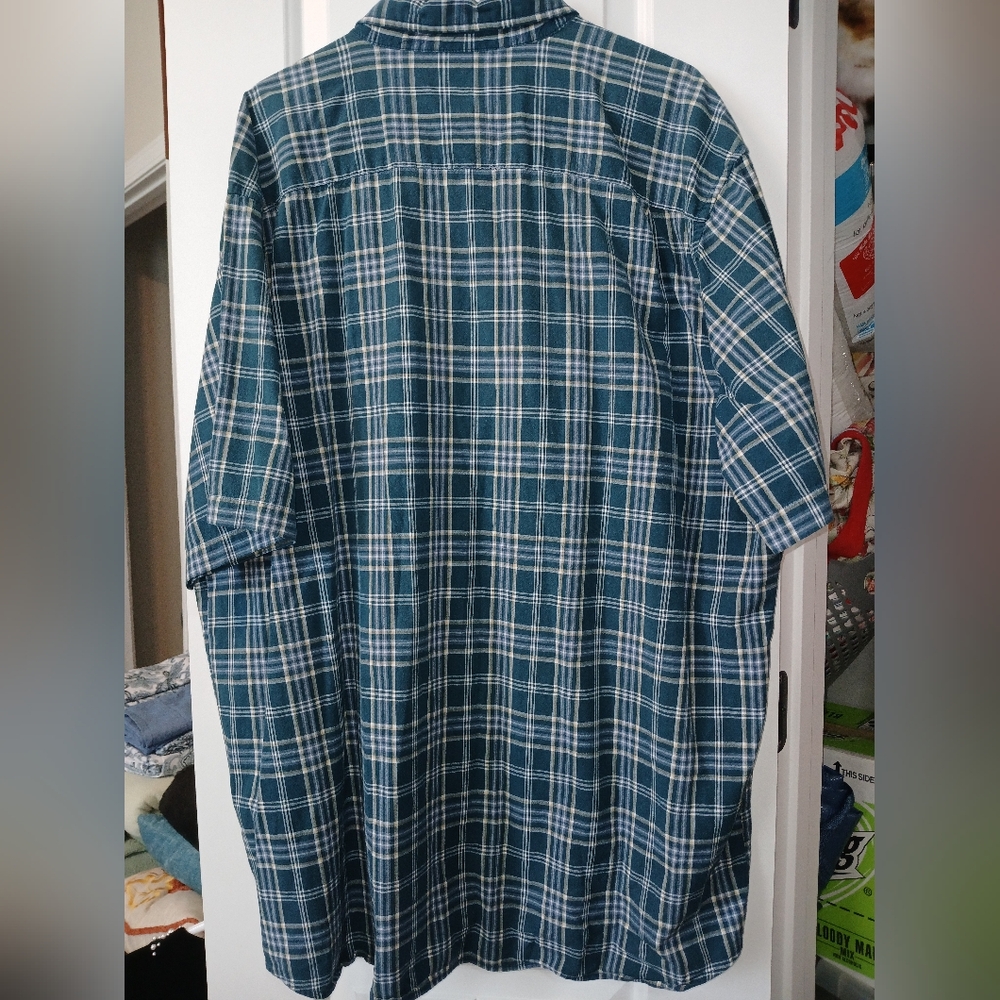 EUC CARHARTT Men's Navy Checkered Button Down Shirt - Picture 6 of 6